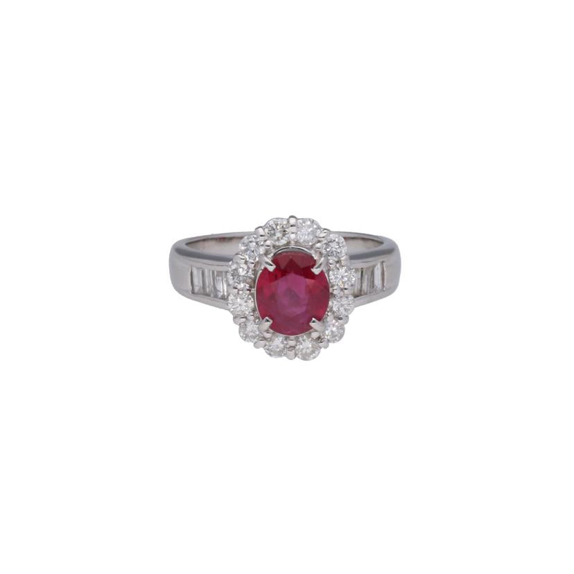 / ◎ Pt900ルビーダイヤリング1.14/D0.77ct//Aランク/75