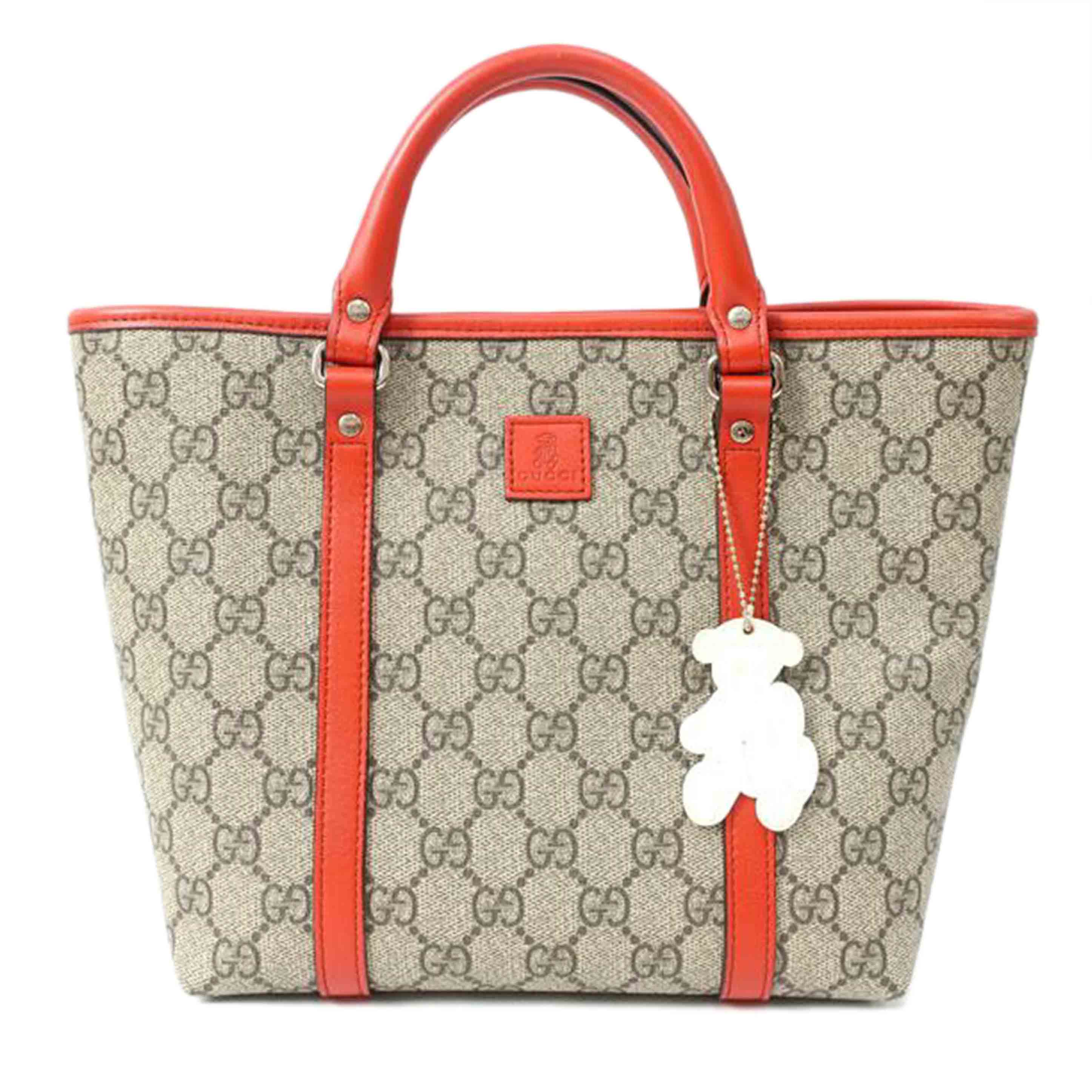 GUCCI グッチ/GGスプリームトートバッグ ハンドバッグ ミニトート ベアー オレンジレッド/297557//343***/Aランク/65