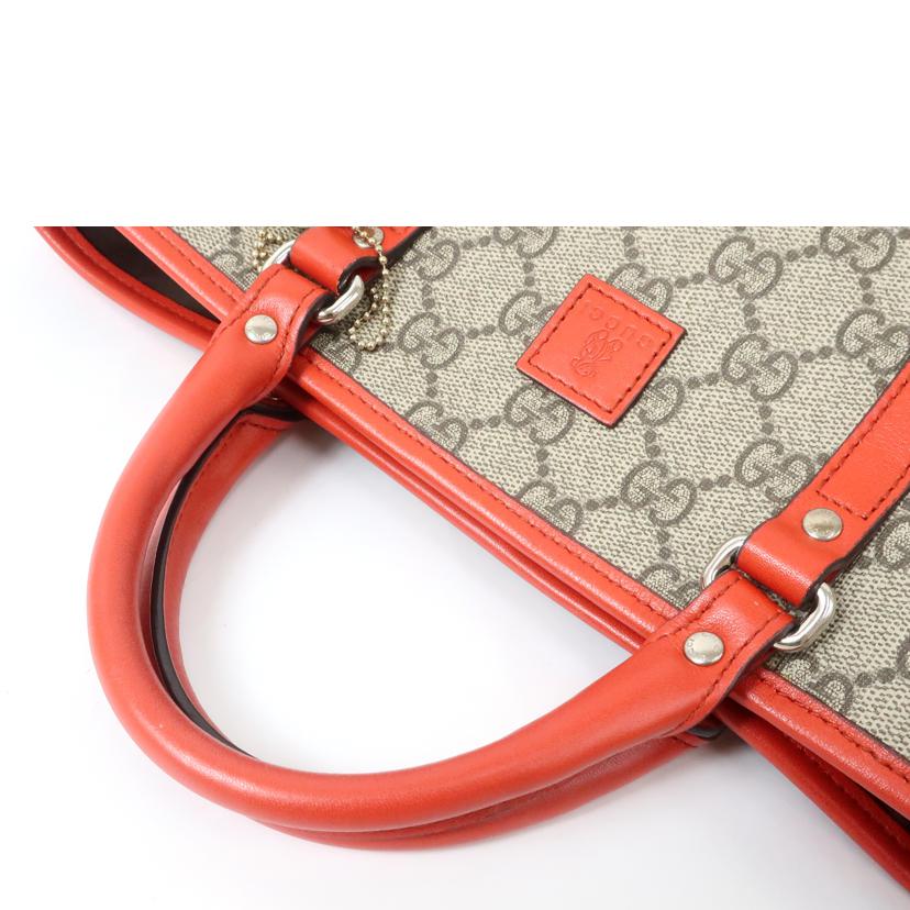 GUCCI グッチ/GGスプリームトートバッグ ハンドバッグ ミニトート ベアー オレンジレッド/297557//343***/Aランク/65