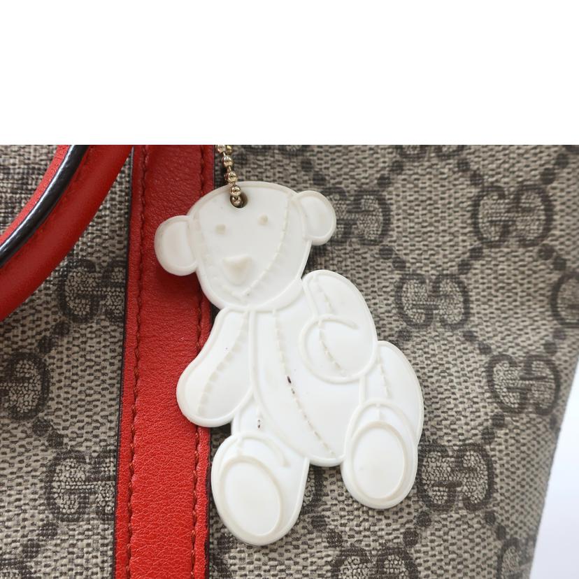 GUCCI グッチ/GGスプリームトートバッグ ハンドバッグ ミニトート ベアー オレンジレッド/297557//343***/Aランク/65