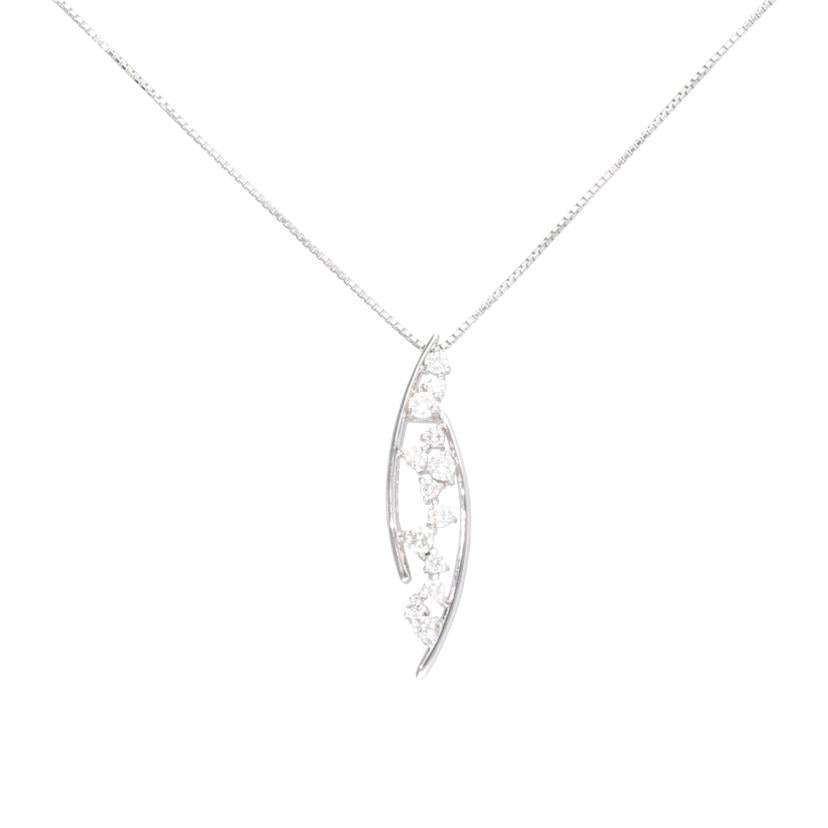 / K18WGダイヤネックレス0.70ct//Aランク/75