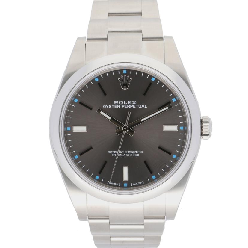 ROLEX ロレックス 腕時計 ランダムシリアル 2018年保証書 ステンレス メンズ/オイスターパーペチュアル39・ダークロジウム/ランダム番/114300//268*****/Aランク/93