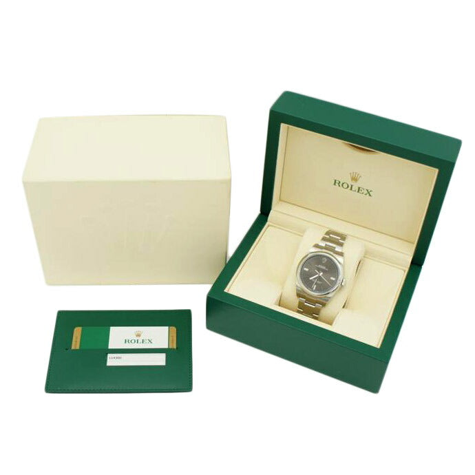 ROLEX ロレックス 腕時計 ランダムシリアル 2018年保証書 ステンレス メンズ/オイスターパーペチュアル39・ダークロジウム/ランダム番/114300//268*****/Aランク/93