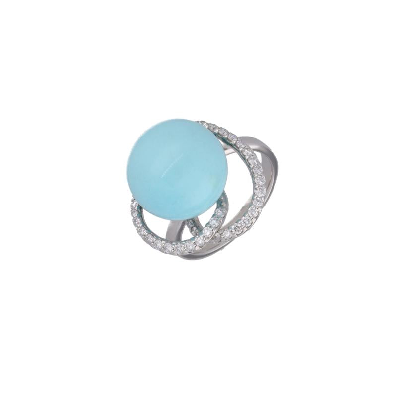 / ◎ Pt900トルコ石ダイヤリング12.96/D0.40ct//Aランク/75