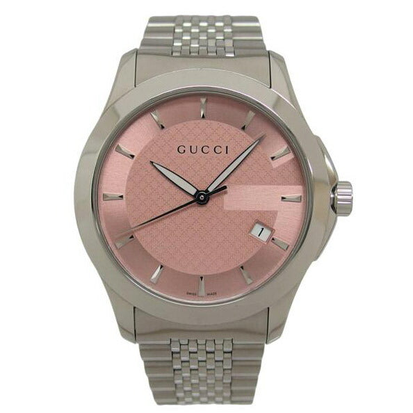 GUCCI グッチ アナログウォッチ/Gタイムレス/ピンク文字盤デイトウォッチ/クォーツ/126.4//144*****/Bランク/04