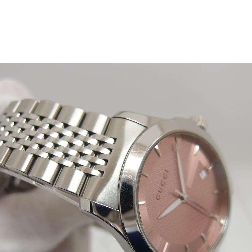 GUCCI グッチ アナログウォッチ/Gタイムレス/ピンク文字盤デイトウォッチ/クォーツ/126.4//144*****/Bランク/04