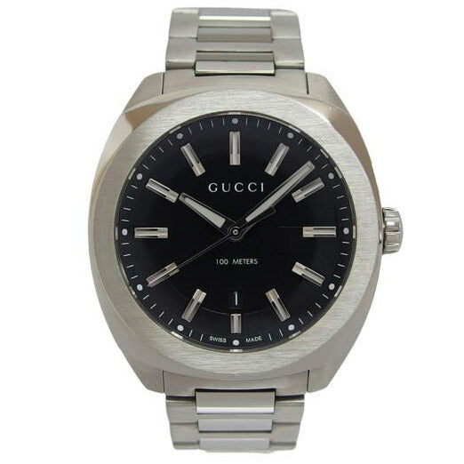 GUCCI グッチ アナログウォッチ メンズ/ブラック文字盤/デイトウォッチ/クォーツ/YA142301(142.3)//166*****/Bランク/04
