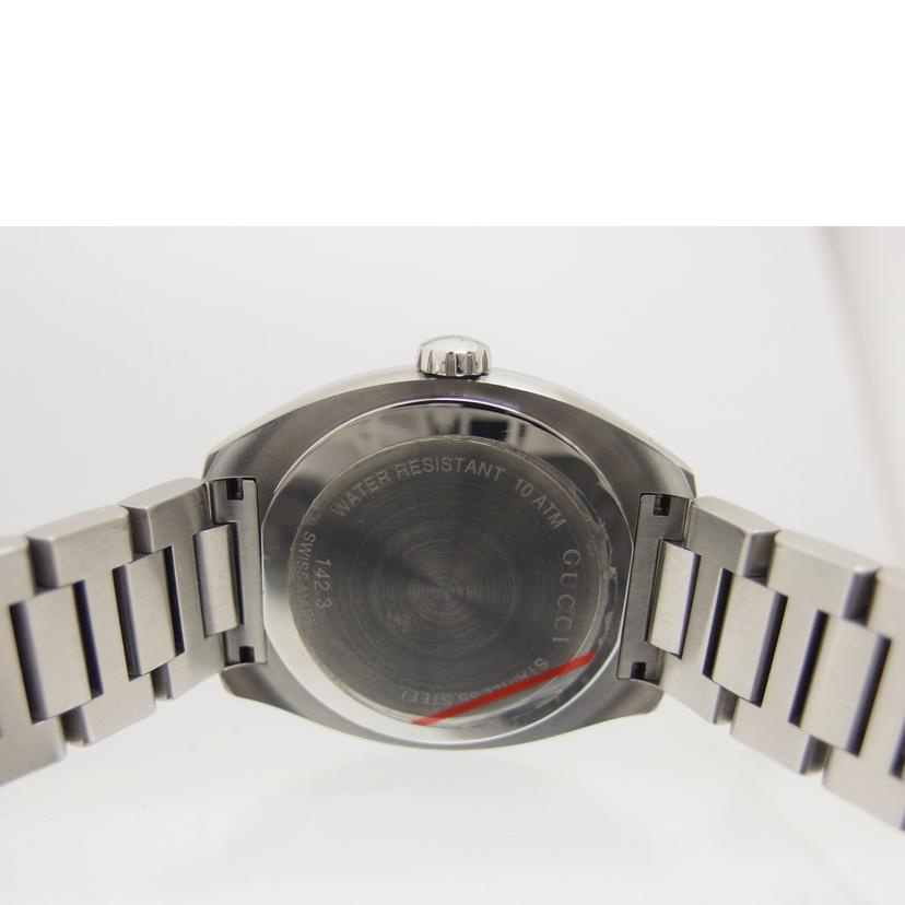 GUCCI グッチ アナログウォッチ メンズ/ブラック文字盤/デイトウォッチ/クォーツ/YA142301(142.3)//166*****/Bランク/04