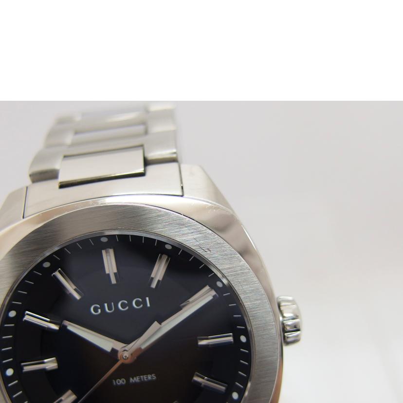 GUCCI グッチ アナログウォッチ メンズ/ブラック文字盤/デイトウォッチ/クォーツ/YA142301(142.3)//166*****/Bランク/04