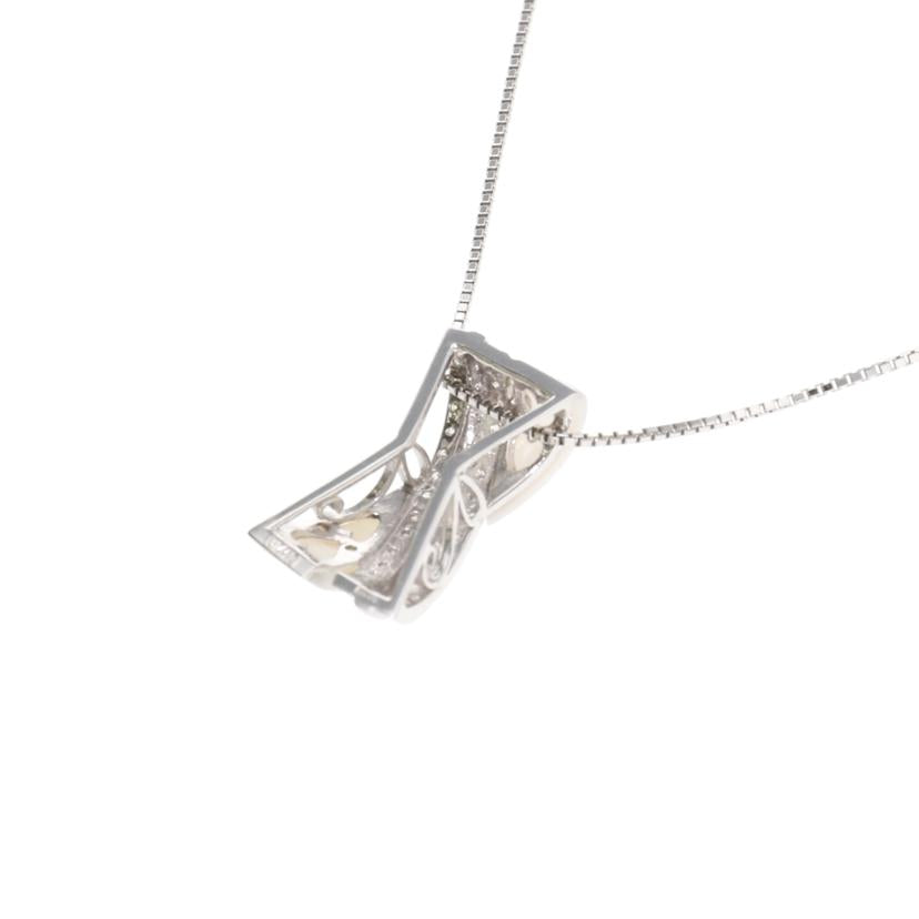 /K18WGシェルダイヤネックレス 0.40ct//Aランク/75