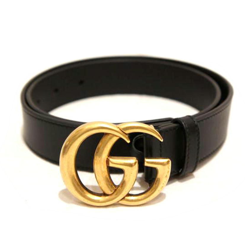 GUCCI グッチ/GGマーモントシャイニーバックルレザーベルト/414516//493075/ABランク/94