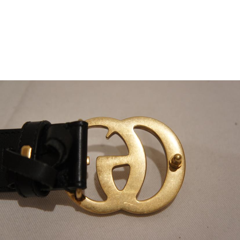 GUCCI グッチ/GGマーモントシャイニーバックルレザーベルト/414516//493075/ABランク/94