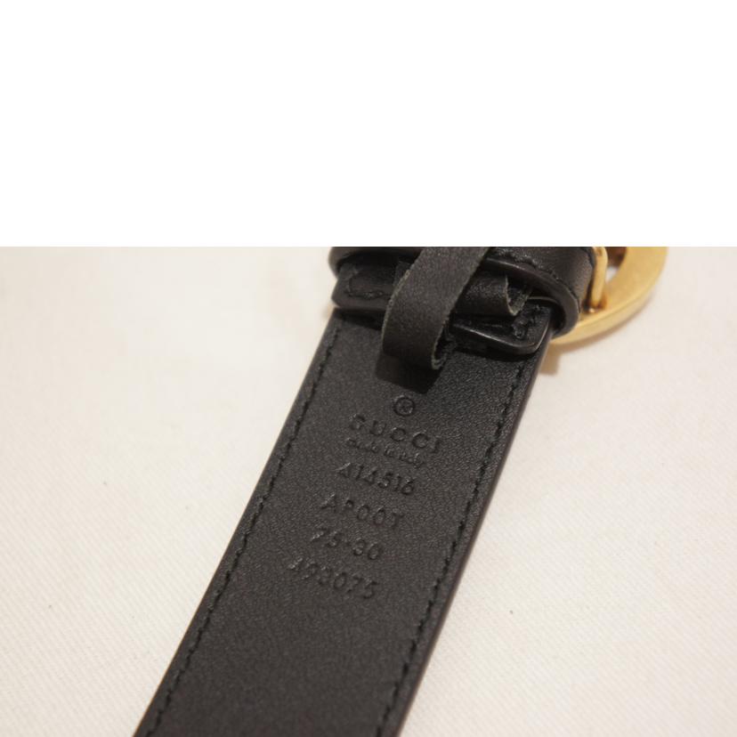GUCCI グッチ/GGマーモントシャイニーバックルレザーベルト/414516//493075/ABランク/94