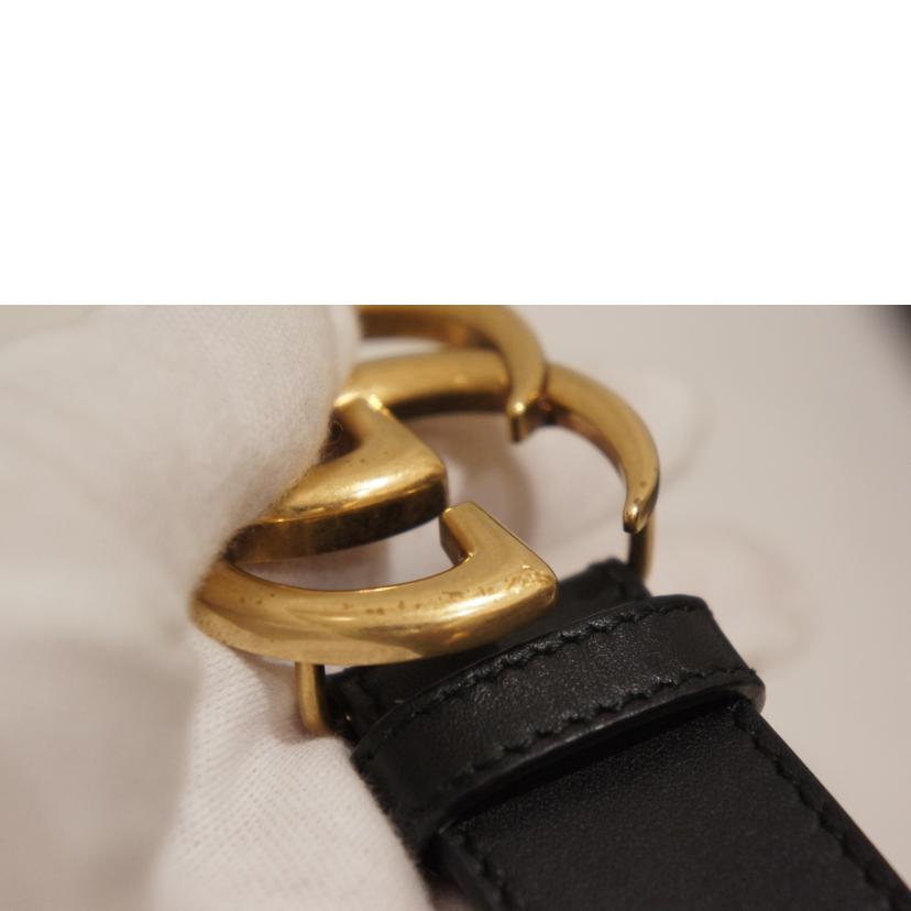 GUCCI グッチ/GGマーモントシャイニーバックルレザーベルト/414516//493075/ABランク/94