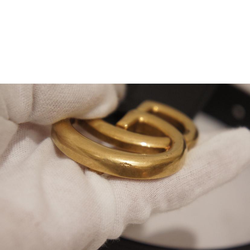 GUCCI グッチ/GGマーモントシャイニーバックルレザーベルト/414516//493075/ABランク/94