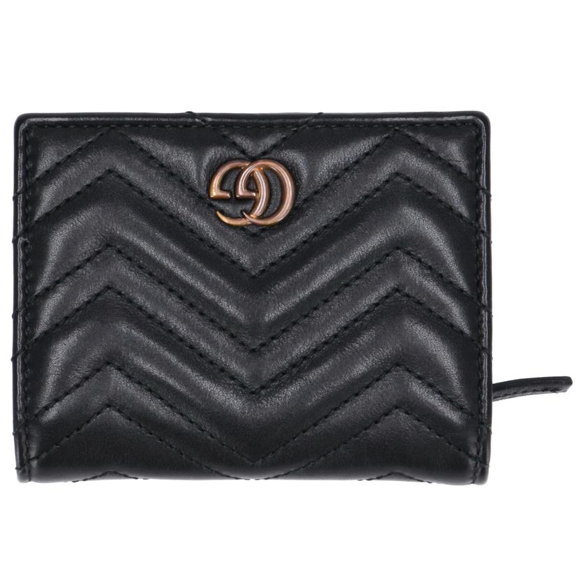 GUCCI グッチ 財布 コンパクトウォレット ミニ財布 カードケース レディース ブラック/GGマーモントコンパクト財布/466492//0416/ABランク/75