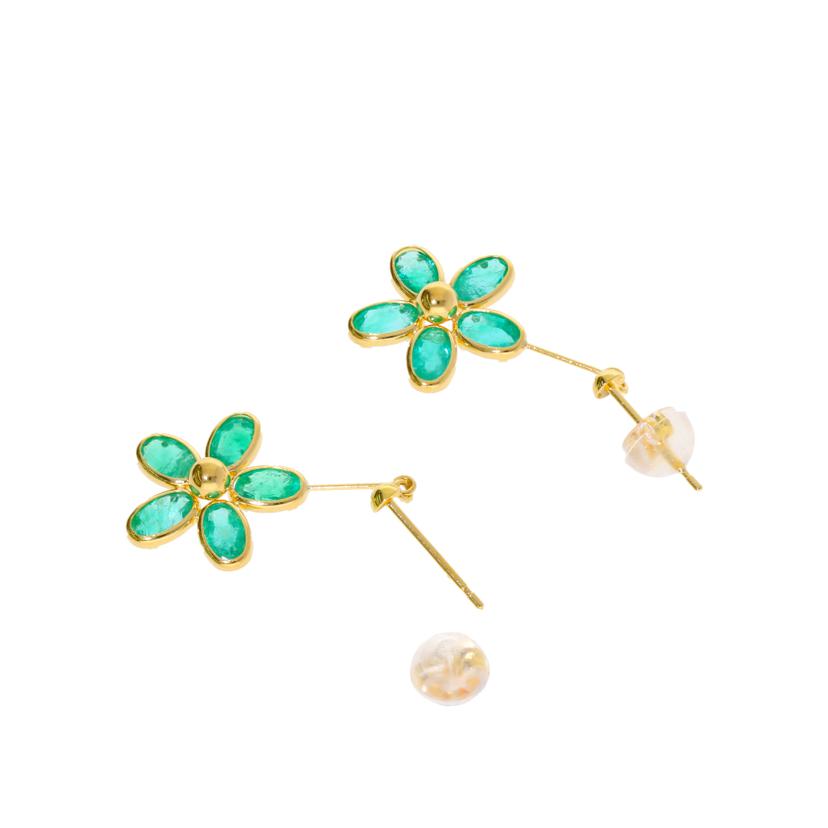 / K18エメラルドピアス//Aランク/75