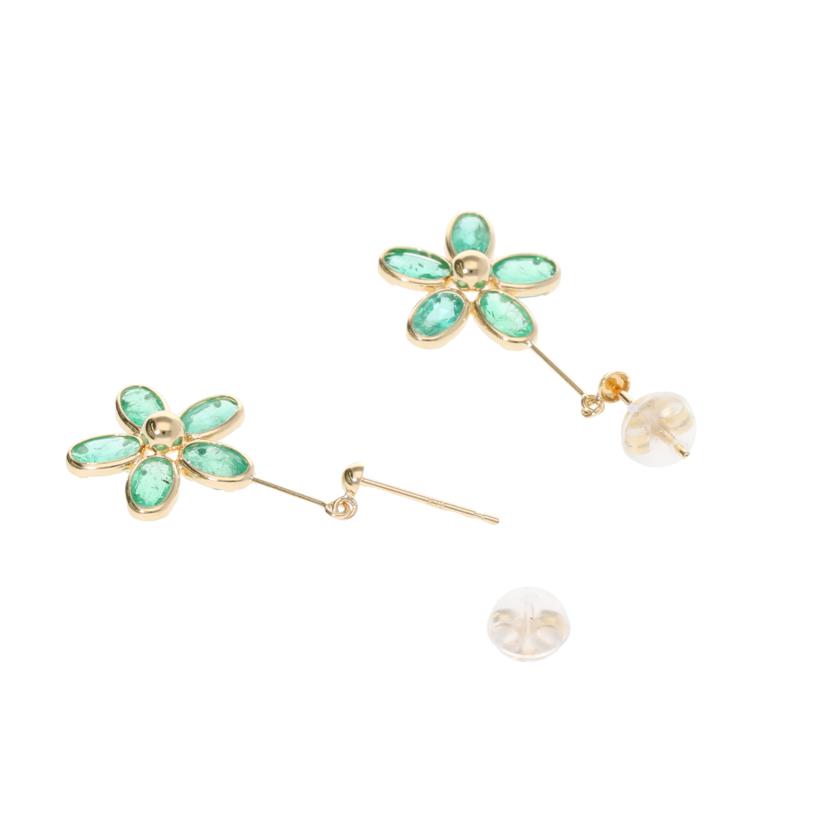 / K18エメラルドピアス//Aランク/75