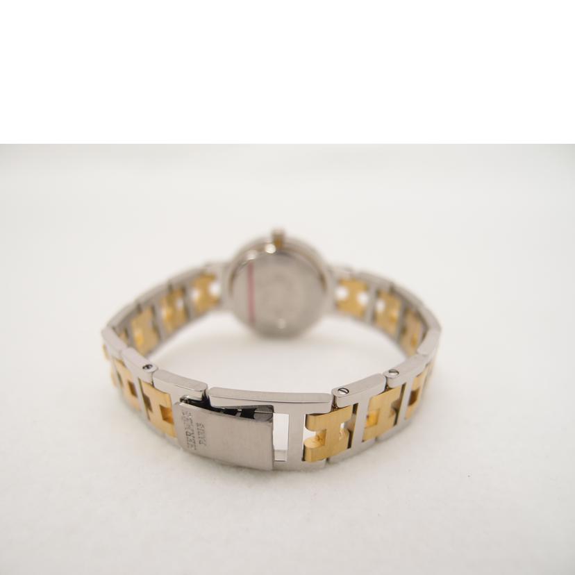 HERMES エルメス 腕時計 コンビ 白文字盤 ほぼ新品/クリッパー/レディース/クオーツ/CL4.220//604***/SAランク/69