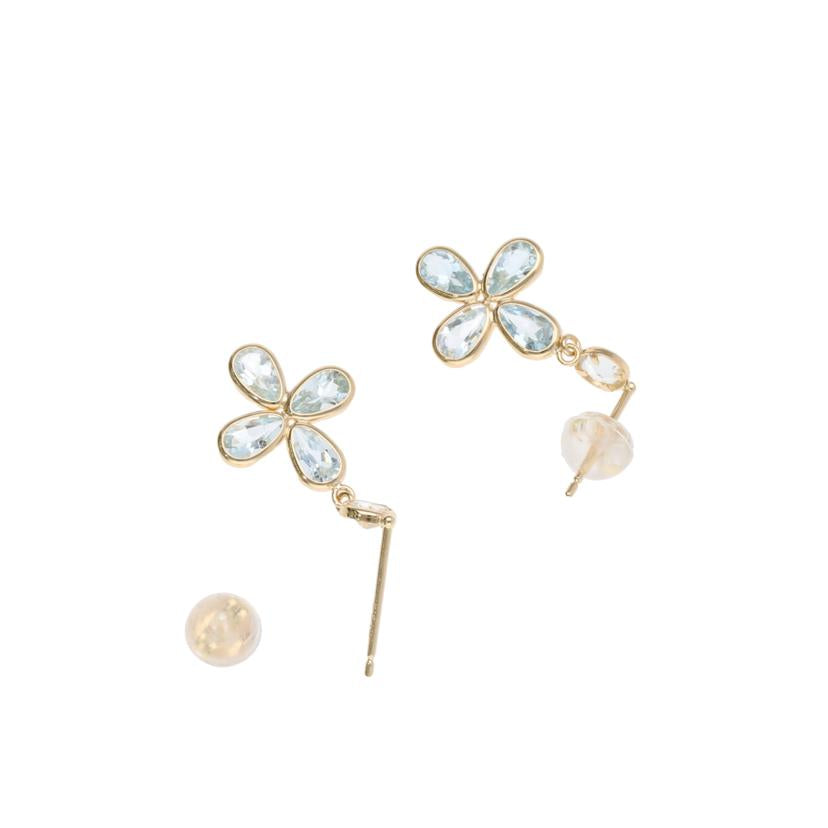 /◎ K18アクアマリンピアス//Aランク/75