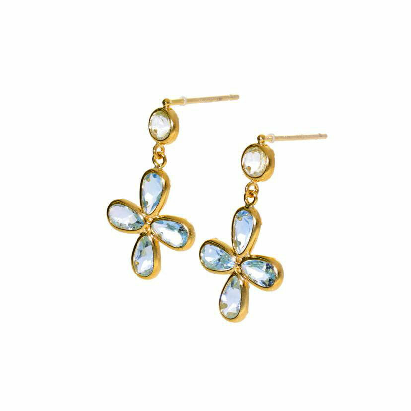 / K18アクアマリンピアス//Aランク/75