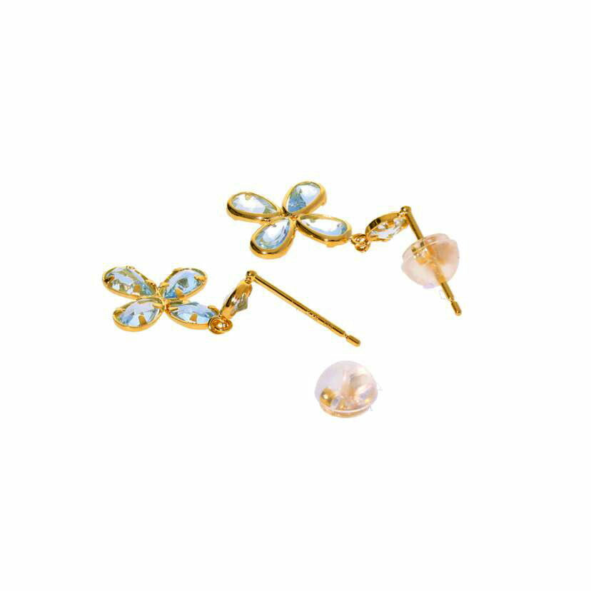 / K18アクアマリンピアス//Aランク/75