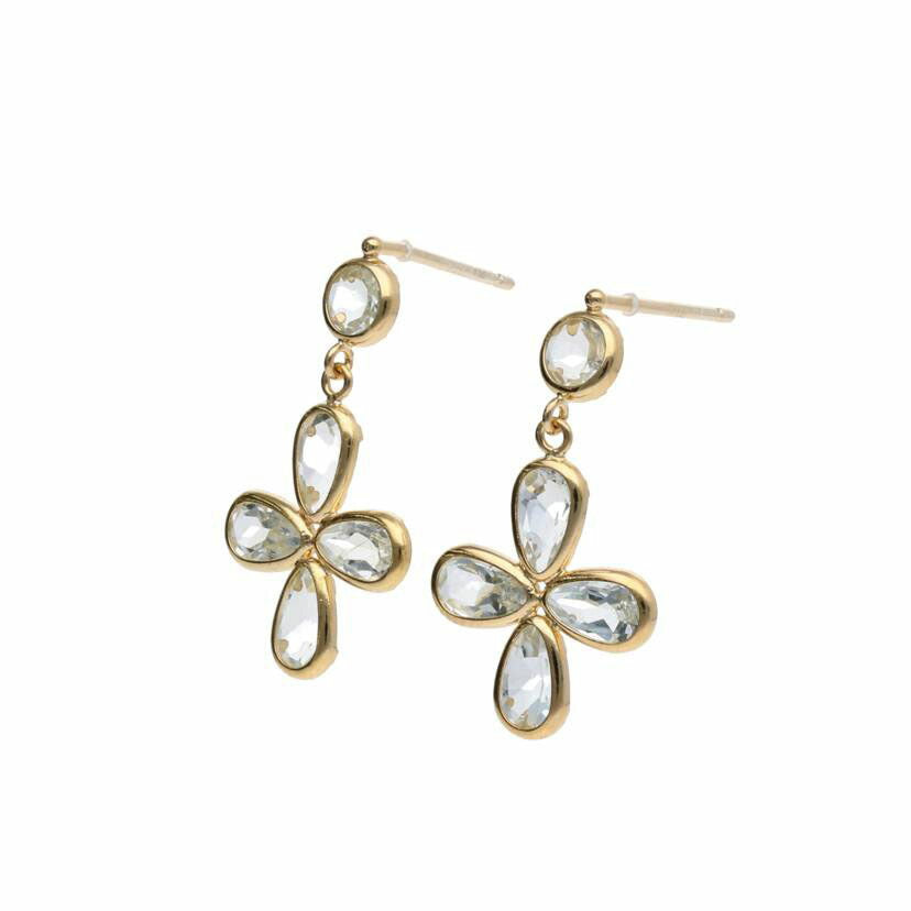 /◎ K18アクアマリンピアス//Aランク/75