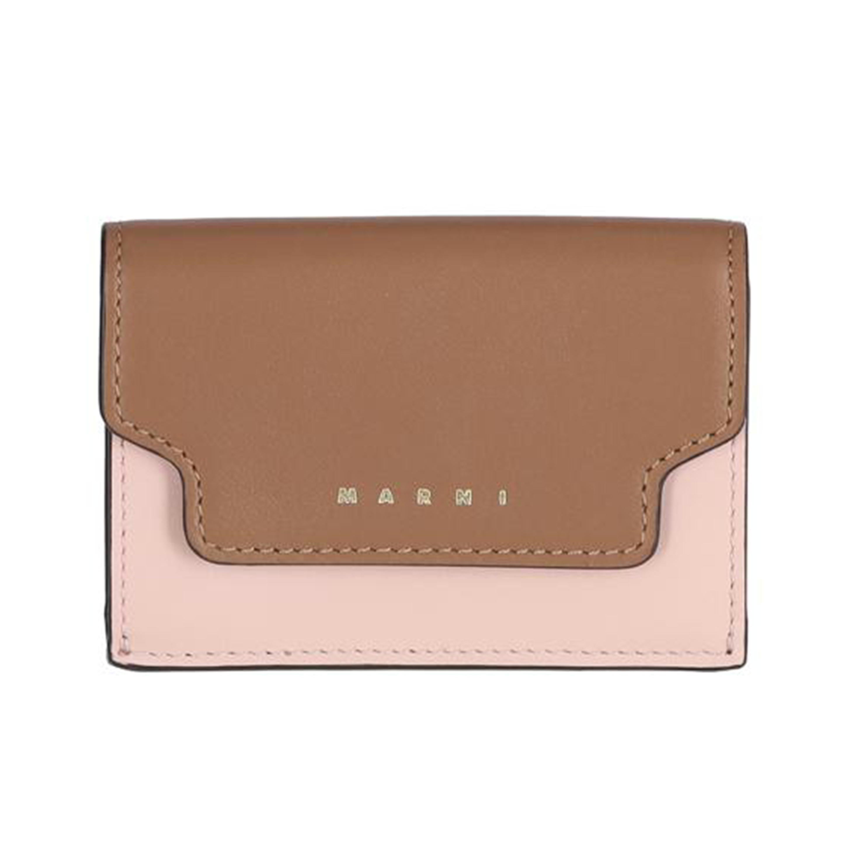 MARNI マルニ MARNI コンパクト三つ折り財布 レディース ブラウン ピンク レッド/コンパクト三つ折り財布//SAランク/37