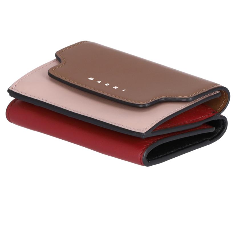 MARNI マルニ MARNI コンパクト三つ折り財布 レディース ブラウン ピンク レッド/コンパクト三つ折り財布//SAランク/37