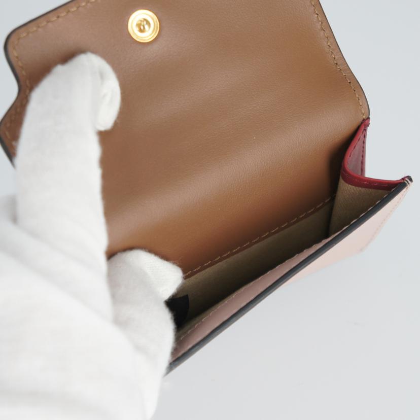 MARNI マルニ MARNI コンパクト三つ折り財布 レディース ブラウン ピンク レッド/コンパクト三つ折り財布//SAランク/37