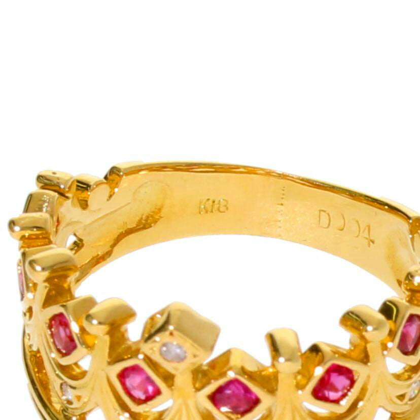 / K18ルビー ダイヤリング 0.04ct//Aランク/75
