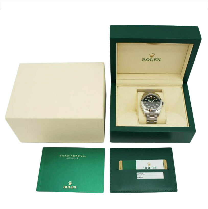 ROLEX ロレックス 腕時計 1989年頃製造 新品仕上げ済 ステンレススチール SS L番 ブラック 黒文字盤/エアキング/自動巻/L番/116900//L4776711(1989~90)/Aランク/75