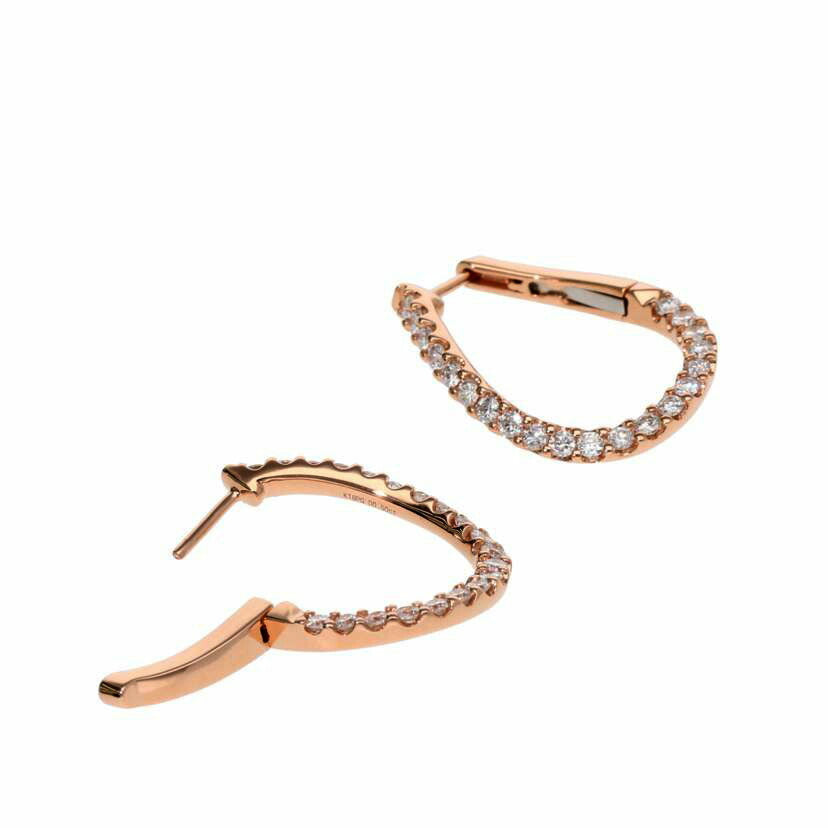 / K18PGダイヤピアス0.50/0.50ct//Aランク/75