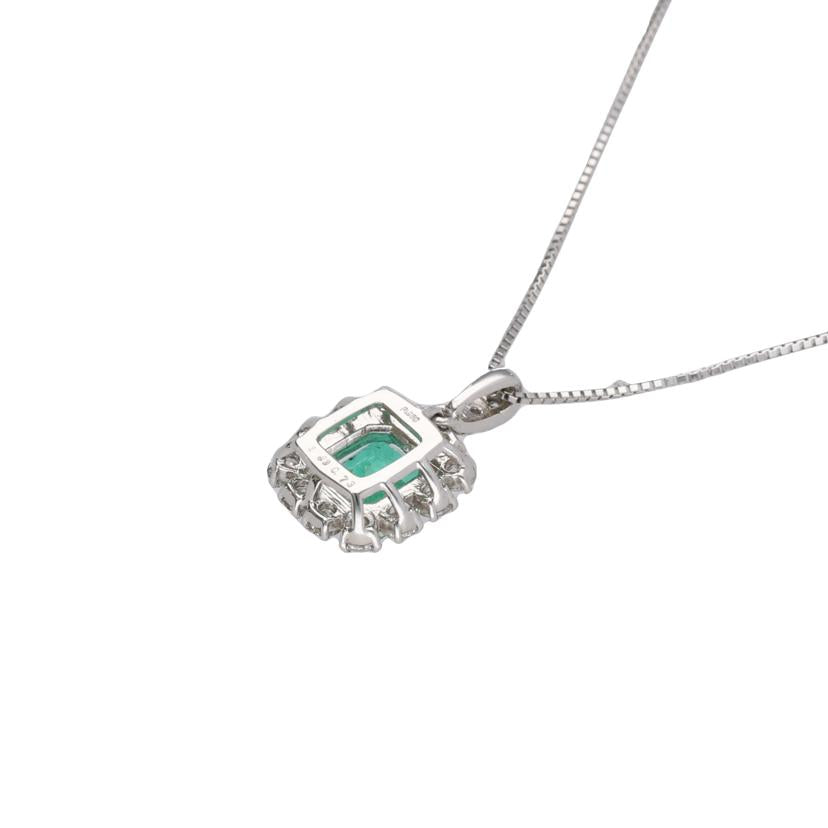 /◎ Pt950/850エメラルドダイヤネックレス1.23/D0.73ct//Aランク/75