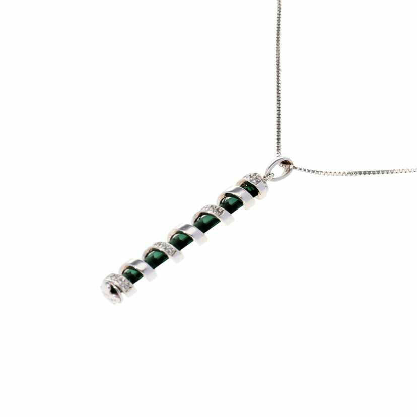 / K18WGトルマリンダイヤネックレス1.86/D0.08ct//Aランク/75