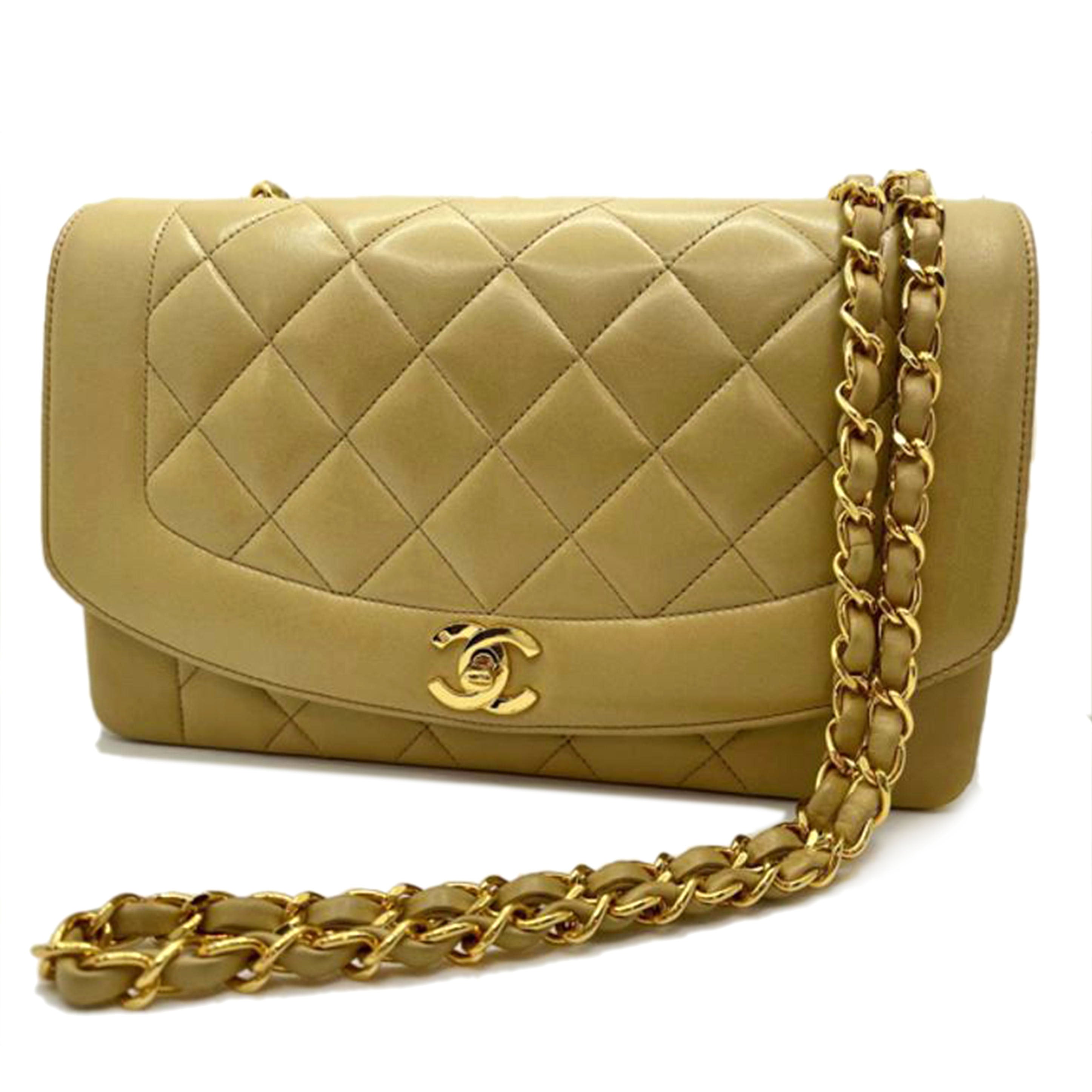 CHANEL シャネル/ダイアナフラップチェーンショルダー ラムスキン ベージュ//2706773/Aランク/15