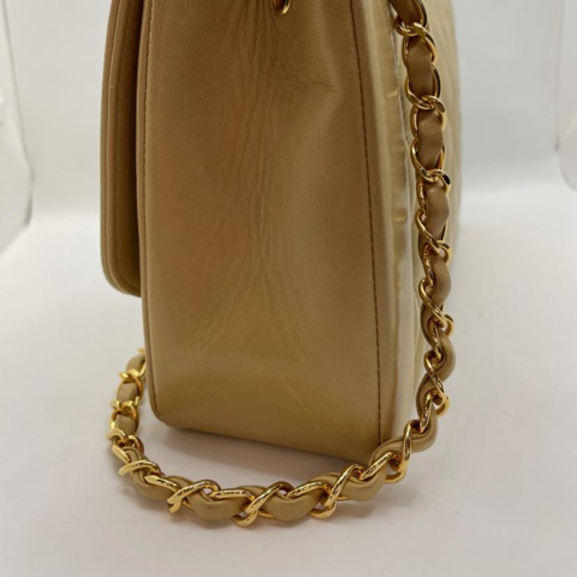CHANEL シャネル/ダイアナフラップチェーンショルダー ラムスキン ベージュ//2706773/Aランク/15