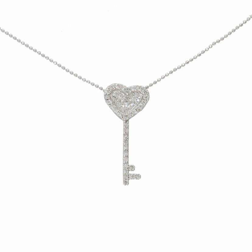 / K18WGダイヤネックレス0.44ct//Aランク/75
