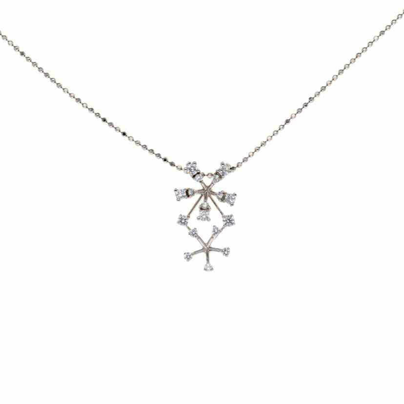 / K18WGダイヤネックレス0.38ct//Aランク/75