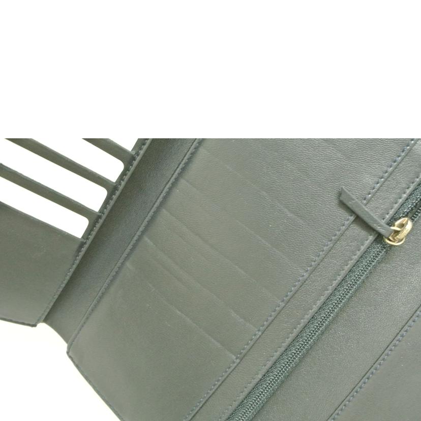 CHANEL シャネル/チェック柄レザー長財布 紺//7314263/ABランク/87
