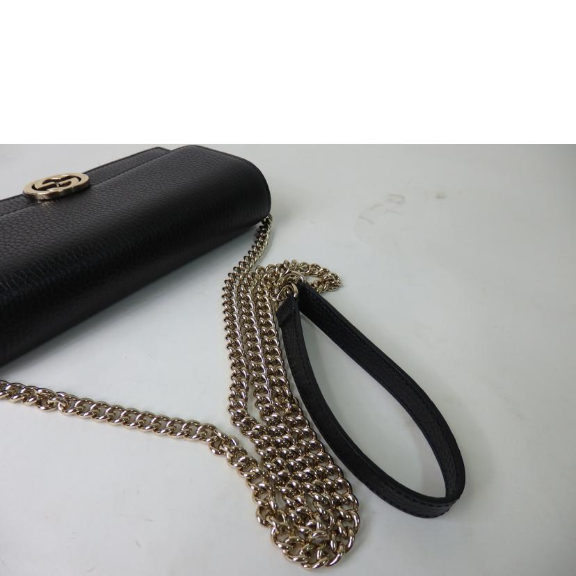 GUCCI グッチ/インターロッキングチェーンショルダーウォレット/黒/510314//1147/Aランク/84