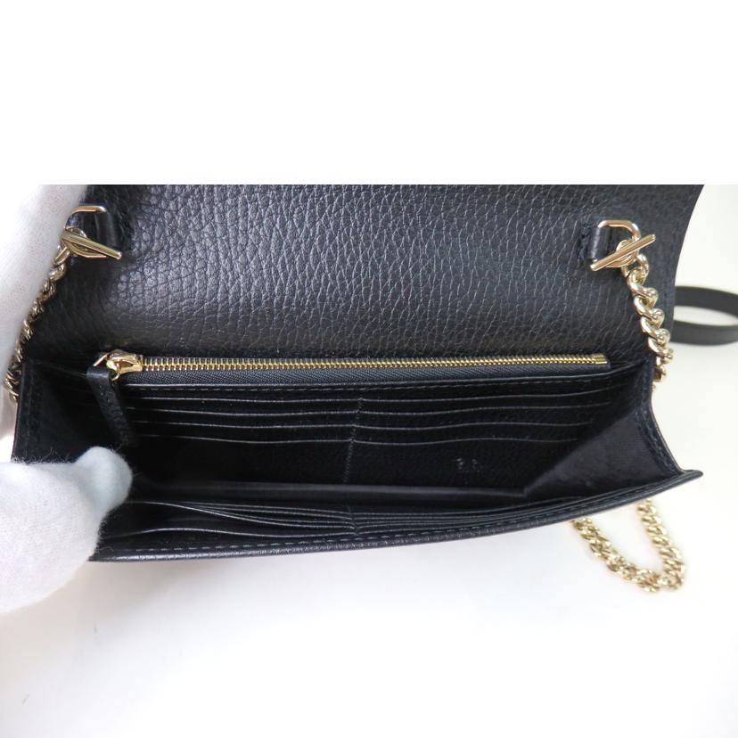 GUCCI グッチ/インターロッキングチェーンショルダーウォレット/黒/510314//1147/Aランク/84