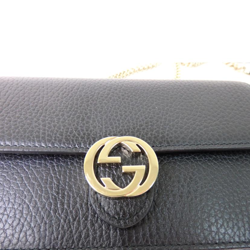 GUCCI グッチ/インターロッキングチェーンショルダーウォレット/黒/510314//1147/Aランク/84