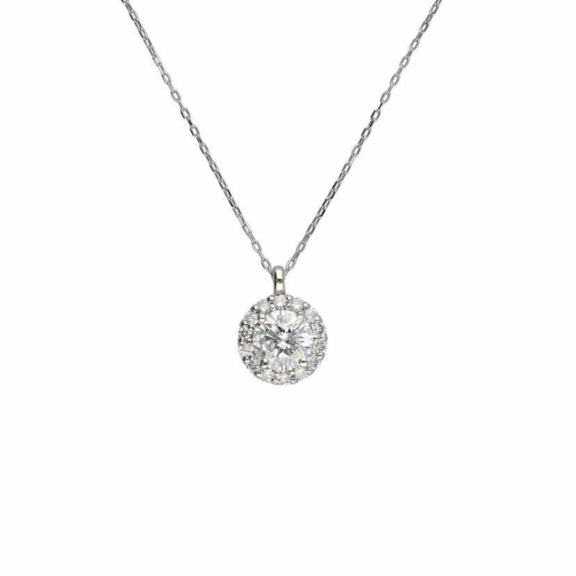 / ◎Pt900/850ダイヤネックレス0.782/0.21ct//Aランク/75