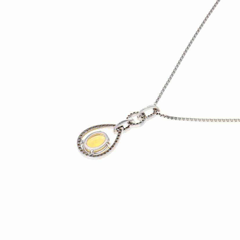 / K18WGオパールダイヤネックレス0.82/D0.24ct//Aランク/75