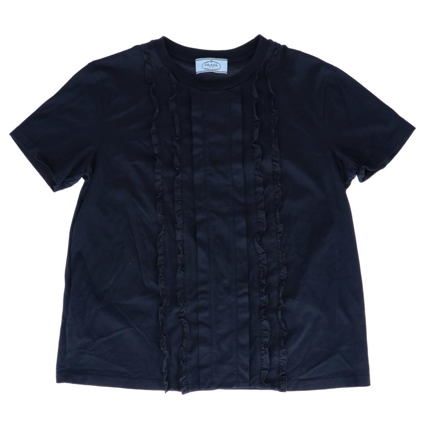 PRADA プラダ Tシャツ フリル 半袖 レディース ネイビー/フリルTシャツ/ネイビー/98339//34767/ABランク/75