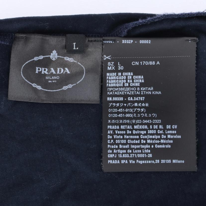 PRADA プラダ Tシャツ フリル 半袖 レディース ネイビー/フリルTシャツ/ネイビー/98339//34767/ABランク/75