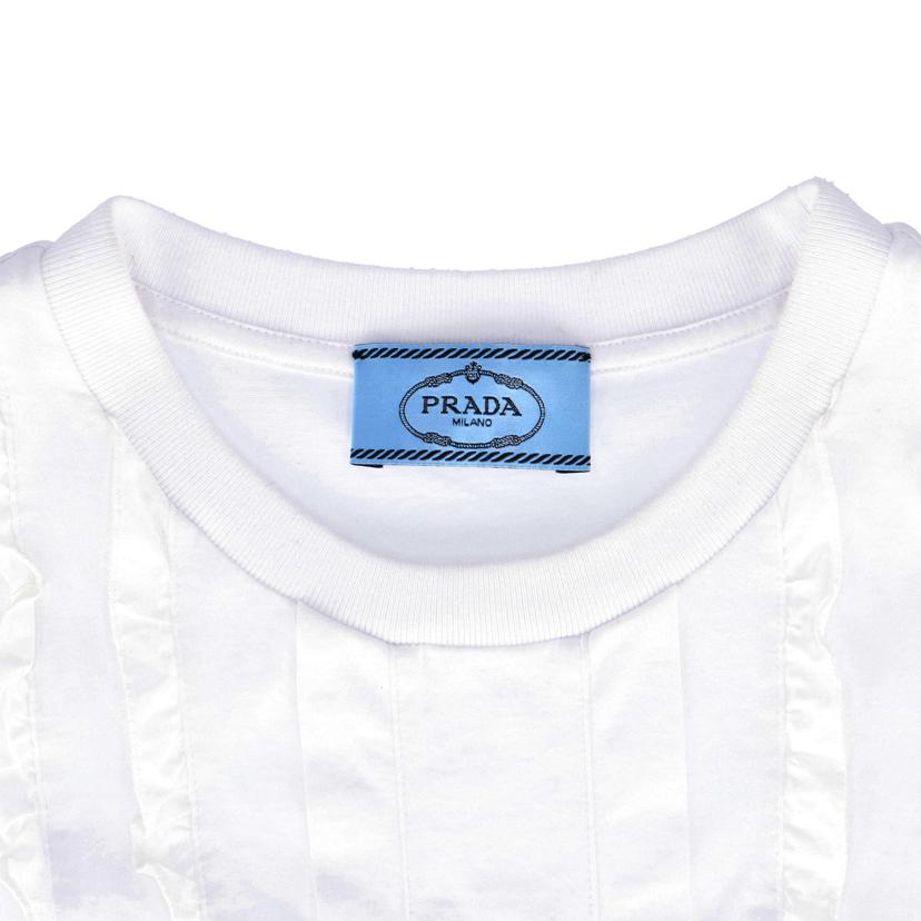 PRADA プラダ Tシャツ フリル 半袖 レディース ホワイト/フリルTシャツ/ホワイト/98339//34767/Aランク/75