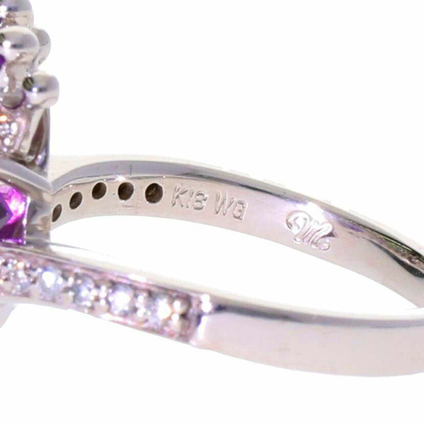 / K18WGアメジストダイヤリング2.48/D0.10ct//Aランク/75