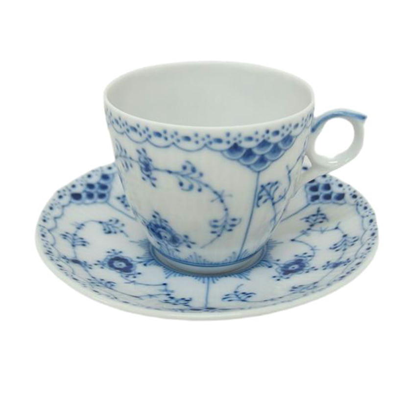 ROYAL COPENHAGEN ロイヤルコペンハーゲン/ブルーフルーテッド/ハーフレース/コーヒーカップ&ソーサー//070/069/Aランク/04
